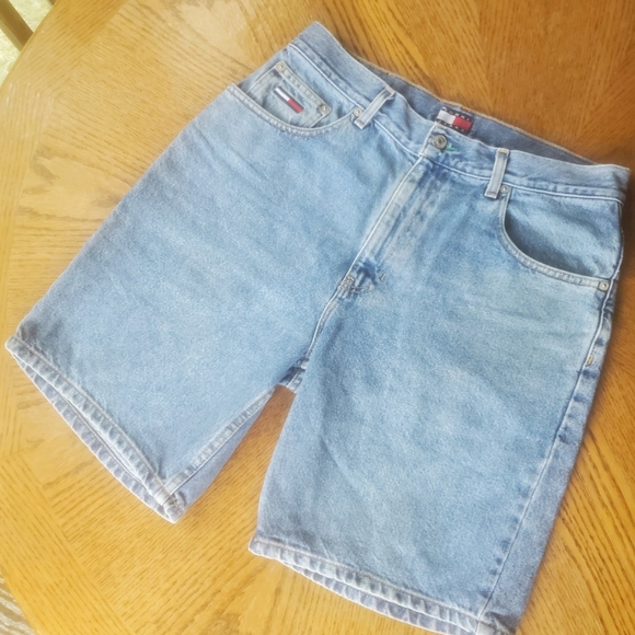 Vintage Tommy Hilfiger Flag Logo Summer Shorts 34 Hip Hop Preppy 90s Bottoms - Picture 4 of 5